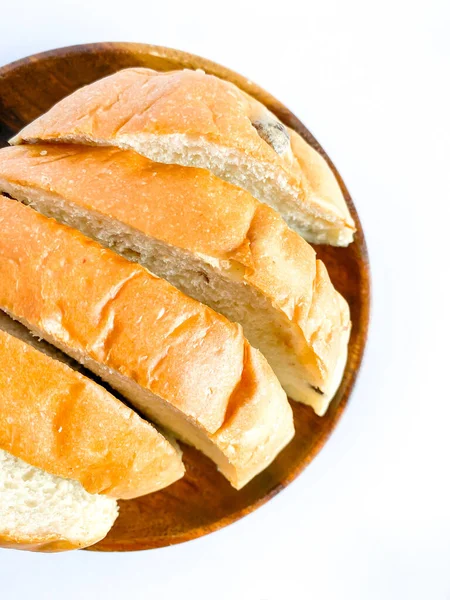 Volkoren Brood Klaar Eten Witte Achtergrond — Stockfoto