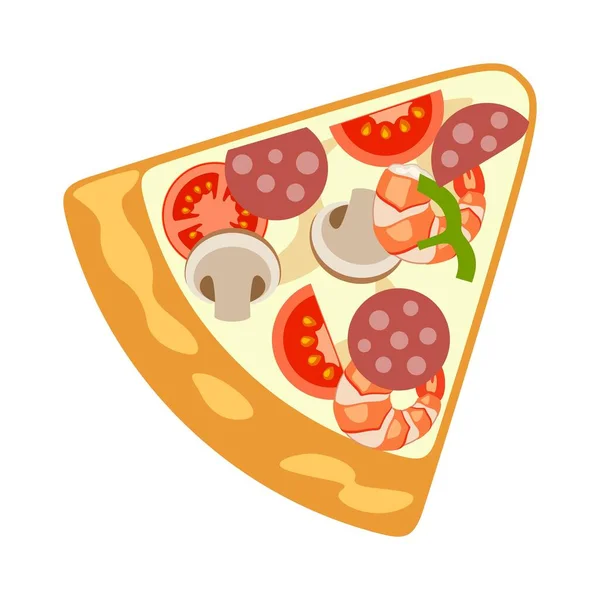 Een Stukje Pizza Witte Achtergrond Door Illustratie — Stockfoto