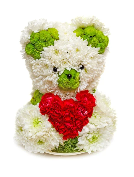 Bear made from flowers — Stock Photo, Image