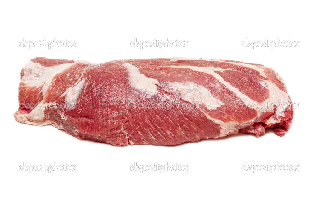 Big piece of fresh raw meat isolated