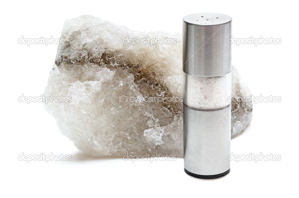 Rock salt with saltshaker