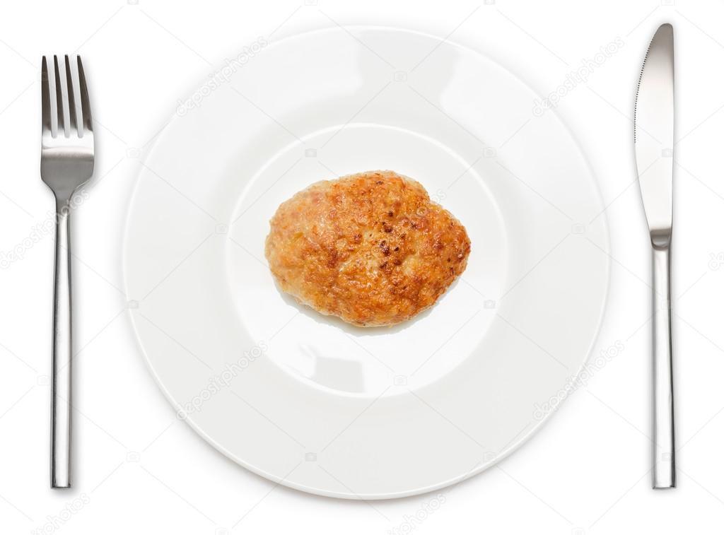 Meat rissole on plate
