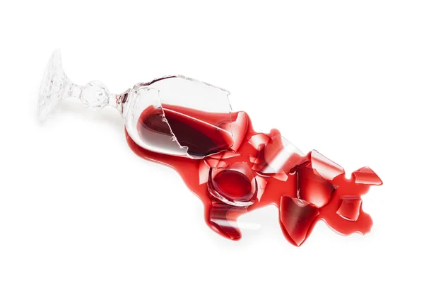 Broken glass of wine — Stock Photo, Image