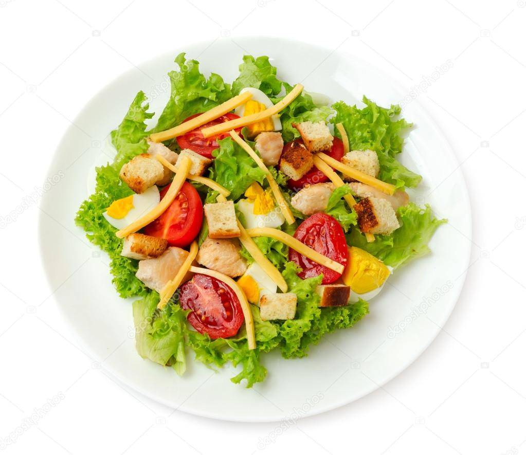 Chicken caesar salad isolated