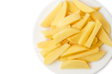 plaka doğranmış patates