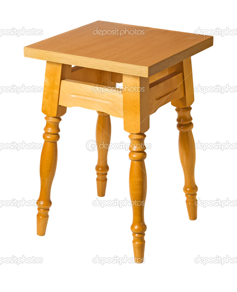 Wooden stool isolated