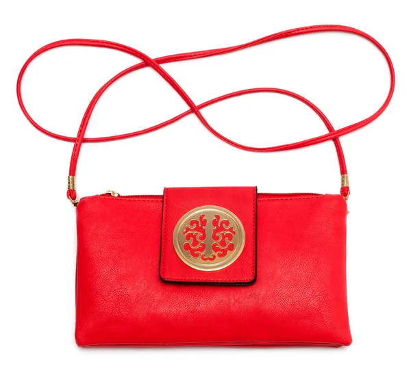 Red leather handbag — Stock Photo, Image