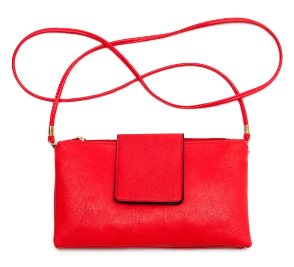 Red leather handbag — Stock Photo, Image