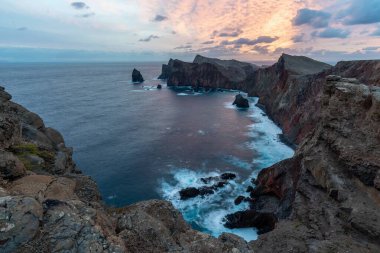 Madeira Ponta de Sao Lourenco yarımadasında yürüyüş, Madeira Adası, Portekiz