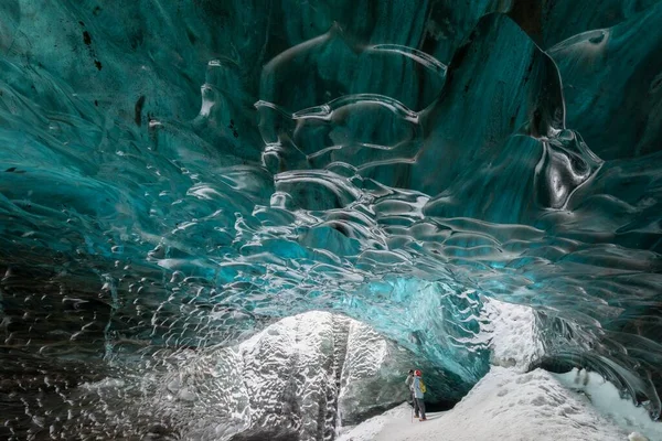 Eingang Einer Eishöhle Innerhalb Des Vatnajokull Gletschers Südisland — Stockfoto