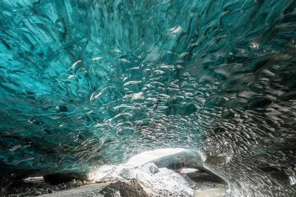 Entrada Uma Caverna Gelo Dentro Geleira Vatnajokull Sul Islândia — Fotografia de Stock