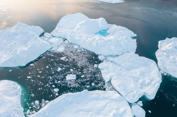 Climate Change Global Warming Icebergs Melting Glacier Ilulissat Glacier Greenland — Stock Fotó