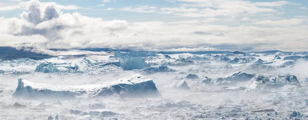 Climate Change Global Warming Icebergs Melting Glacier Ilulissat Glacier Greenland — Stock Fotó