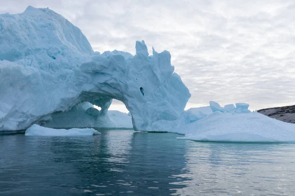 Изменение Климата Глобальное Потепление Айсберги Тающего Ледника Леднике Илулиссат Гренландия — стоковое фото