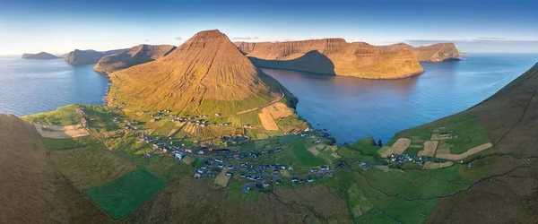 Amazinf Summer Aerial View Faroe Islands Denmark Europe Beauty Nature — стокове фото
