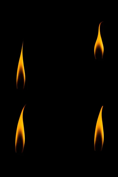 Flame isolated against a black background. — Stock Photo, Image