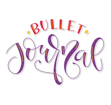 Kurşun Günlüğü - beyaz arkaplanda izole edilmiş çok renkli hat yazısı, vektör illüstrasyonu