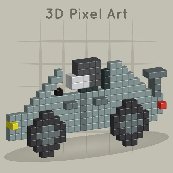 Carro de corrida. Arte Pixel 3D — Vetor de Stock