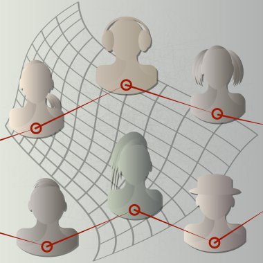 infographics modern unsurları ile insan siluetleri