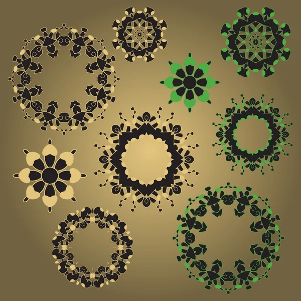 Ensemble de motifs circulaires — Image vectorielle