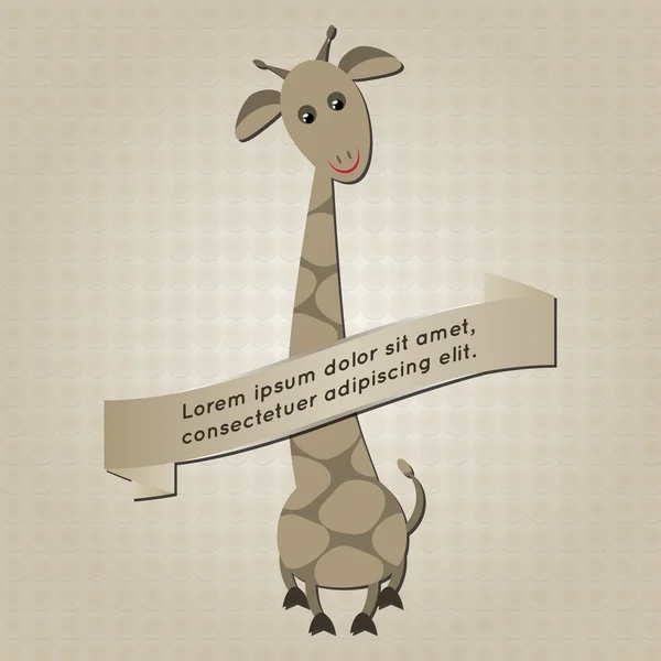 Arrière-plan avec girafe dessin animé — Image vectorielle