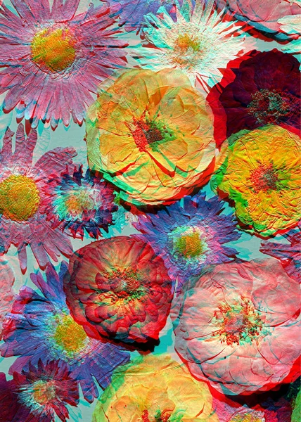 Фокуса Высушенные Цветы Печать Текстильного Рисунка Абстрактная Композиция — стоковое фото