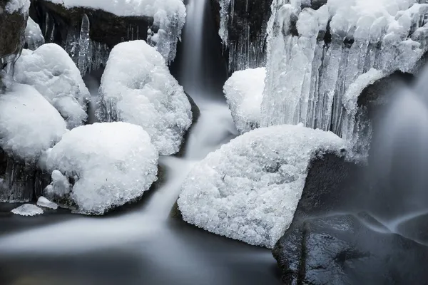 Scenic View Frozen River Stream Winter Close — Stock Photo, Image