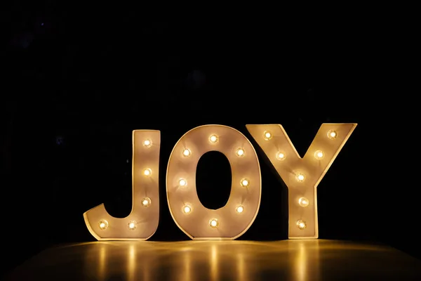 Glowing Text Saying Joy Christmas — Stock Photo, Image