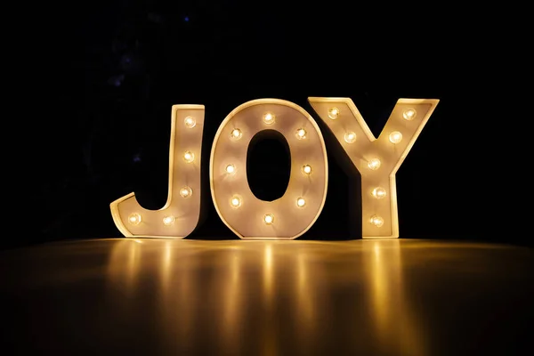 Glowing Text Saying Joy Christmas — Stock Photo, Image