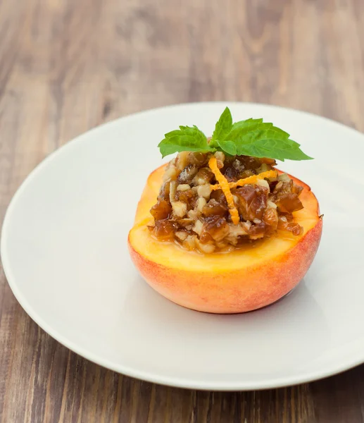 Peach dessert — Stock Photo, Image