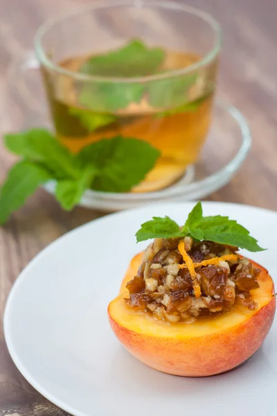 Peach dessert — Stock Photo, Image