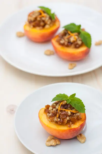 Peach dessert — Stock Photo, Image