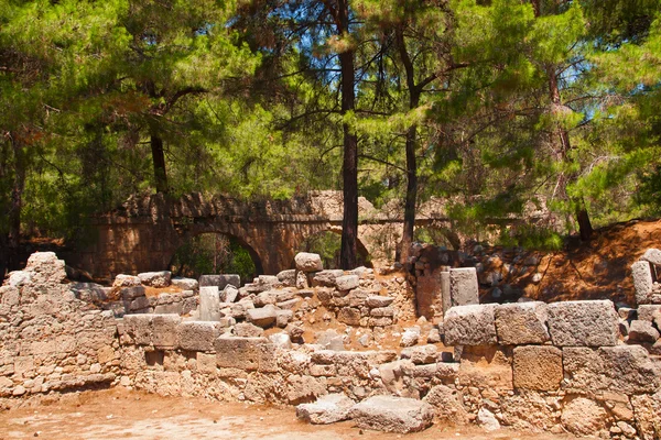 As ruínas da antiga cidade de Phaselis, Antalya, Turquia — Fotografia de Stock