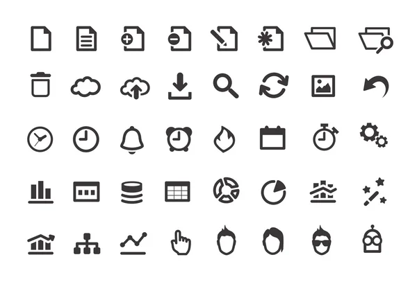 Documento conjunto de ícones simples — Vetor de Stock