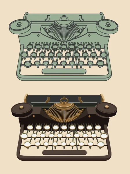 Vintage Typing machine — Stock Vector