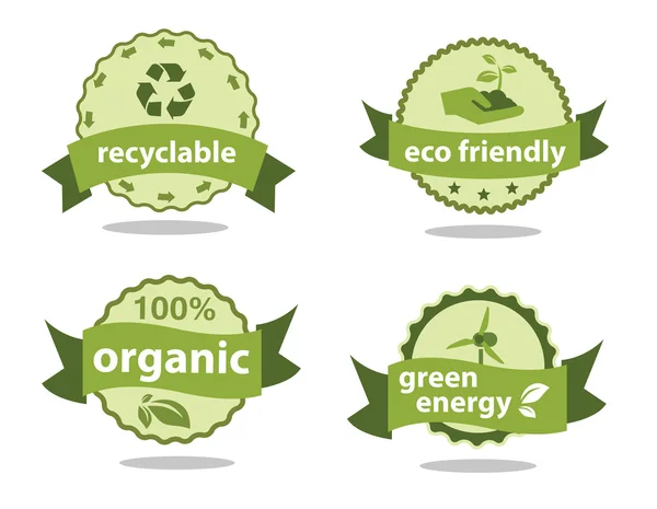 Green Labels — Stock Vector