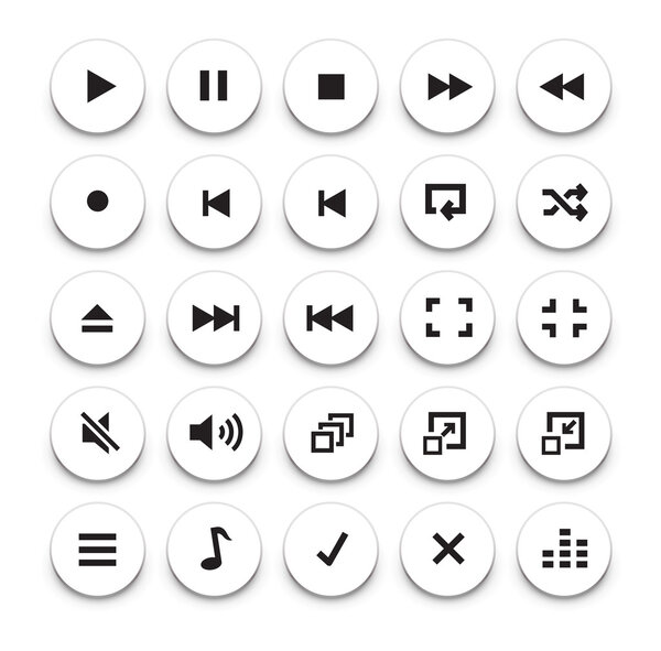 Video and Audio Player buttons
