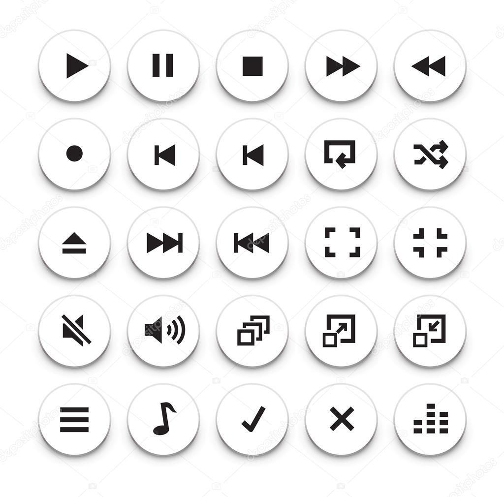 Video and Audio Player buttons