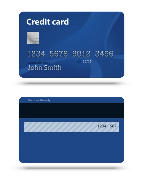 青いクレジット カード — ストックベクタ