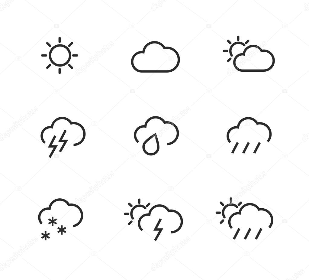 Stroked weather icons