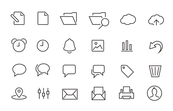 Simple Stroked document icon set — Stock Vector