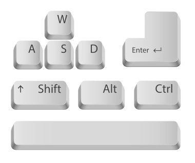 Main keyboard buttons. clipart