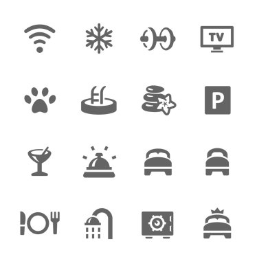 Otel özellikleri Icon set