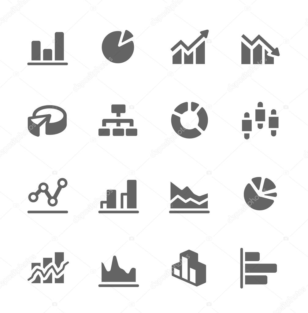 Graph and diagram icon set.