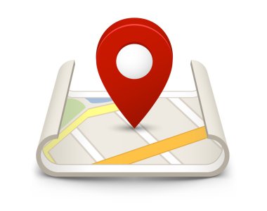 Map with a pin clipart