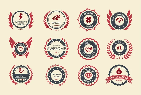 Achievement Badges — Stock Vector