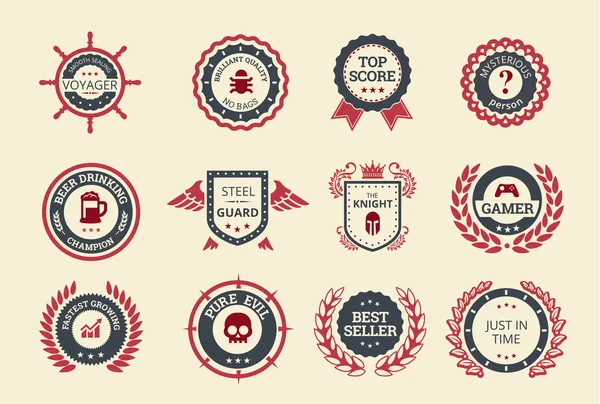 Achievement Badges — Stock Vector