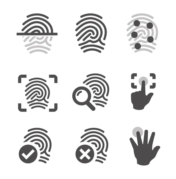 Fingerprint icons — Stock Vector