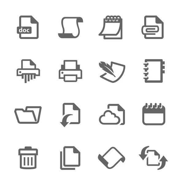 Icônes de documents et papiers — Image vectorielle