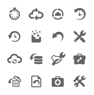 herstel- en reparatieopties pictogrammen